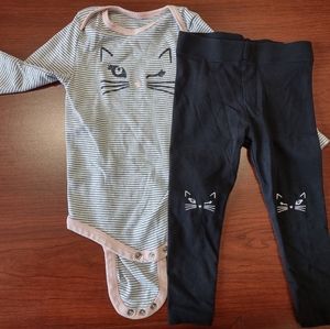 Two Piece Cat Theme outfit 24 months